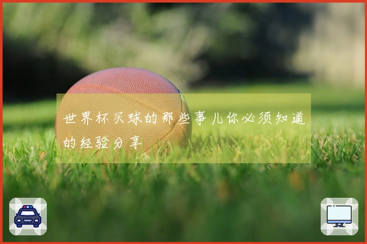 世界杯买球的那些事儿你必须知道的经验分享